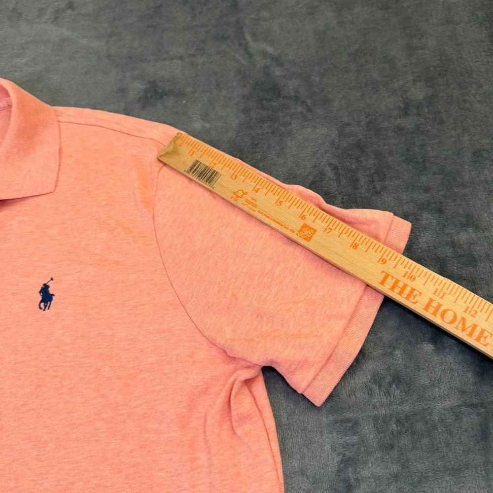 Polo Ralph Lauren Classic Fit Polo Shirt Mens Large Orange Heathered Cotton